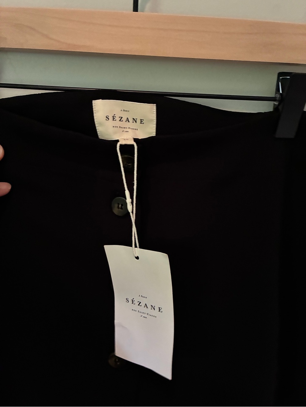 Sezane Fidji High-Waist Black Button-Front Maxi Skirt - Picture 4 of 5